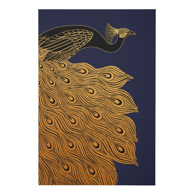 Art Nouveau Peacock Will Bradley Faux Canvas Print (Front)