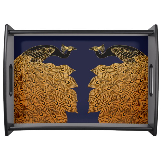 Art Nouveau Peacock Will Bradley Serving Tray (Front)