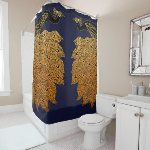 Art Nouveau Peacock Will Bradley Shower Curtain