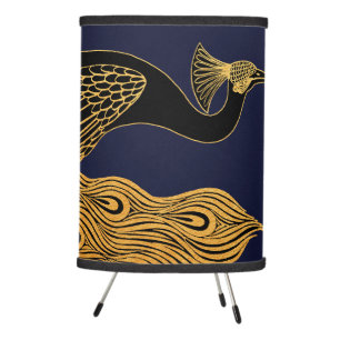 Art Nouveau Peacock Will Bradley Tripod Lamp