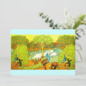 Art Nouveau Peacocks and Swans (Standing Front)