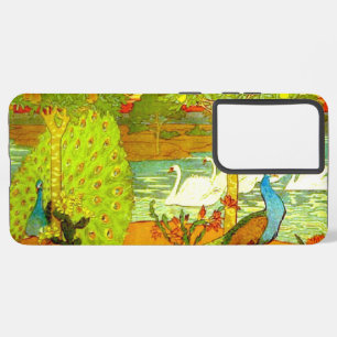 Art Nouveau Peacocks and Swans Samsung Galaxy S21 Ultra Case