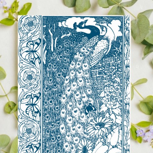 Customizable Art Nouveau Peacocks Business Card Templates
