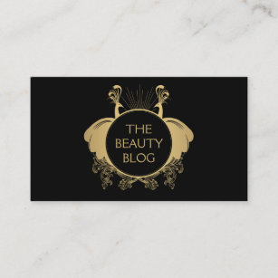 Art Nouveau Peacocks Logo Beauty Blogger Business Card