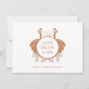 Art Nouveau Peacocks Rose Gold Gift Certificate