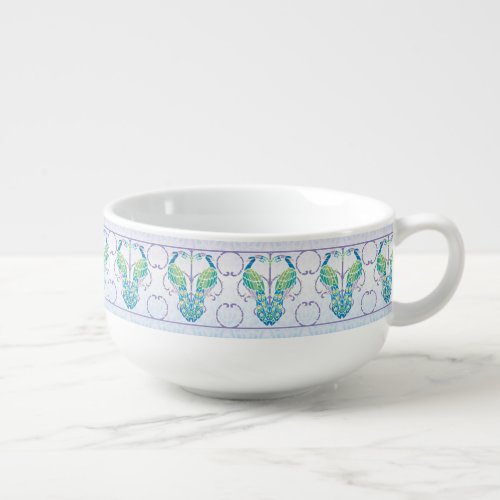 Art Nouveau Peacocks Soup Mug
