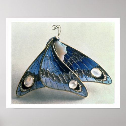 Art Nouveau pendant in the form a butterfly c190 Poster