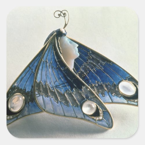 Art Nouveau pendant in the form a butterfly c190 Square Sticker