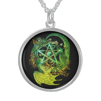 Art Nouveau Pentacle Dragon~necklace Sterling Silver Necklace by Shadowind_ErinCooper at Zazzle