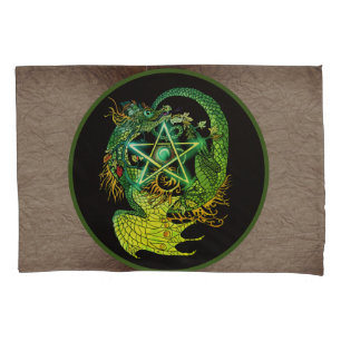 Art Nouveau Pentacle Dragon Pillow Case