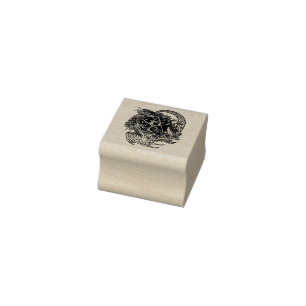 Art Nouveau Pentacle Dragon Rubber Stamp