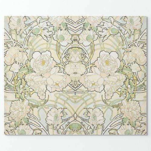 ART NOUVEAU PEONIES DECOUPAGE WRAPPING PAPER