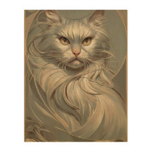 Art Nouveau Persian Cat Oil Painting