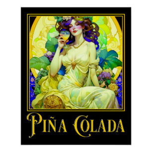 Art Nouveau Pina Colada Poster