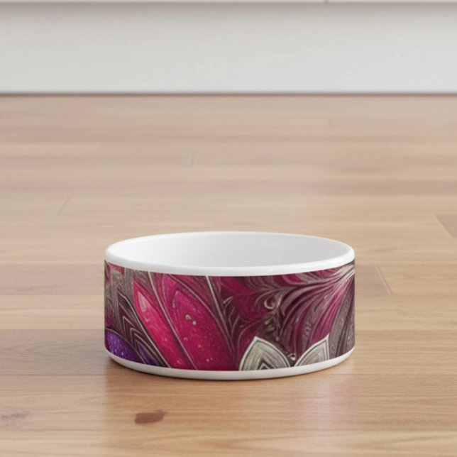 Art Nouveau Pink and Silver Fans Bowl (Creator Uploaded)