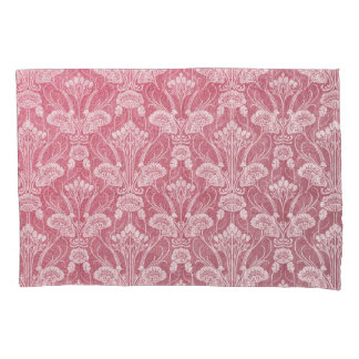 Art nouveau,pink, floral pattern,metallic chic,ele pillow case