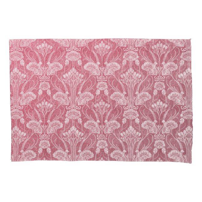 Art nouveau,pink, floral pattern,metallic chic,ele pillow case (Front)