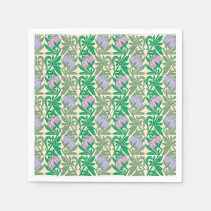 Art Nouveau pink water lilies damask Napkins