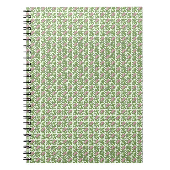 Art Nouveau pink water lilies wallpaper Notebook (Front)