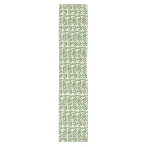 Art Nouveau pink water lilies wallpaper Short Table Runner