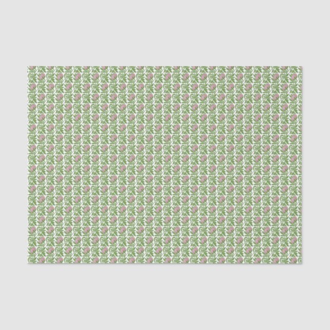 Art Nouveau pink water lilies wallpaper Tissue Paper (Front)