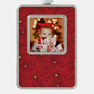 Art Nouveau Poinsettia Baby's First Christmas Ornament