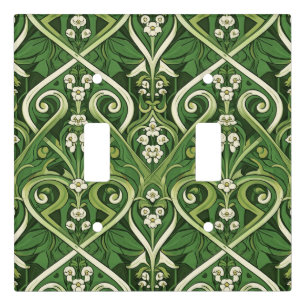 Art nouveau poisonous lily of the valley light switch cover