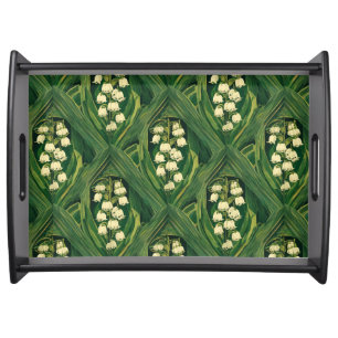 Art nouveau poisonous lily of the valley serving tray