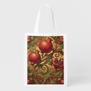 Art Nouveau Pomegranate Ornamental Pattern Grocery Bag