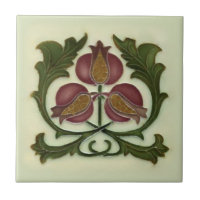Art Nouveau Pomegranate Reproduction Antique Tile