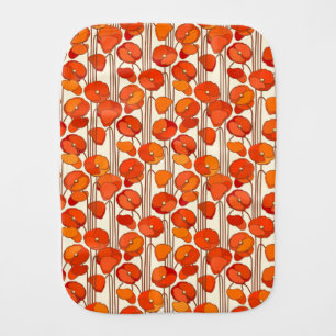 Art Nouveau Poppies Burp Cloth