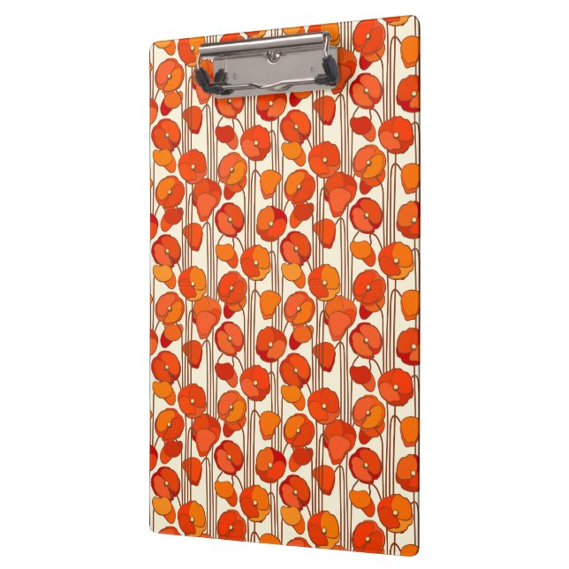 Art Nouveau Poppies Clipboard (Left)