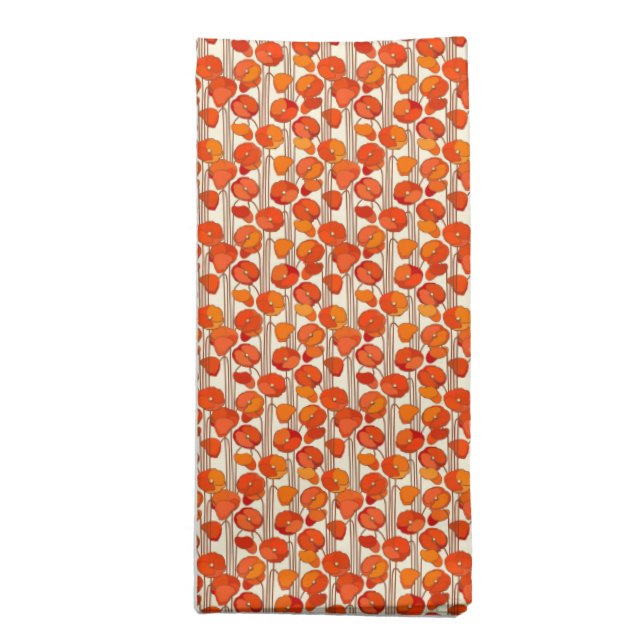 Art Nouveau Poppies Cloth Napkins (Folded)