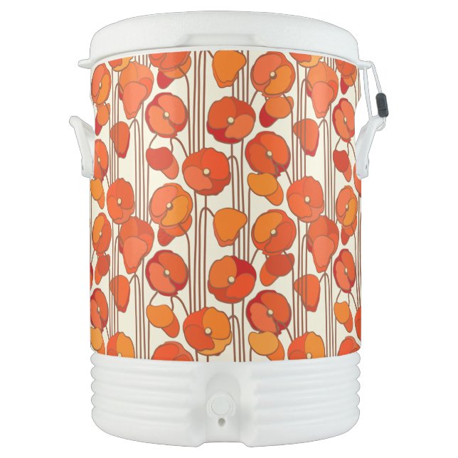Art Nouveau Poppies Cooler #2 (Front)