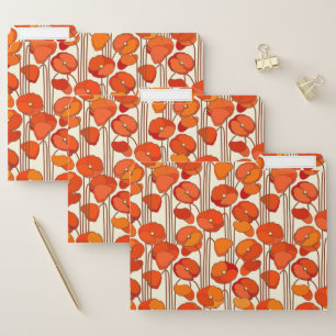 Art Nouveau Poppies File Folders