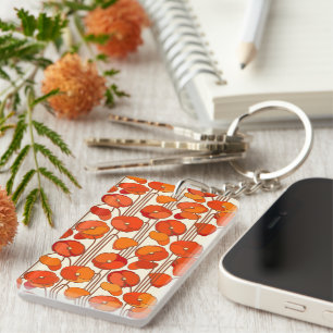 Art Nouveau Poppies Keychain