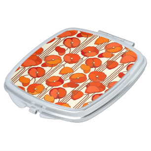 Art Nouveau Poppies Mirror Compact