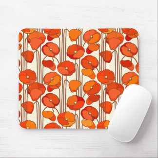 Art Nouveau Poppies Mouse Pad