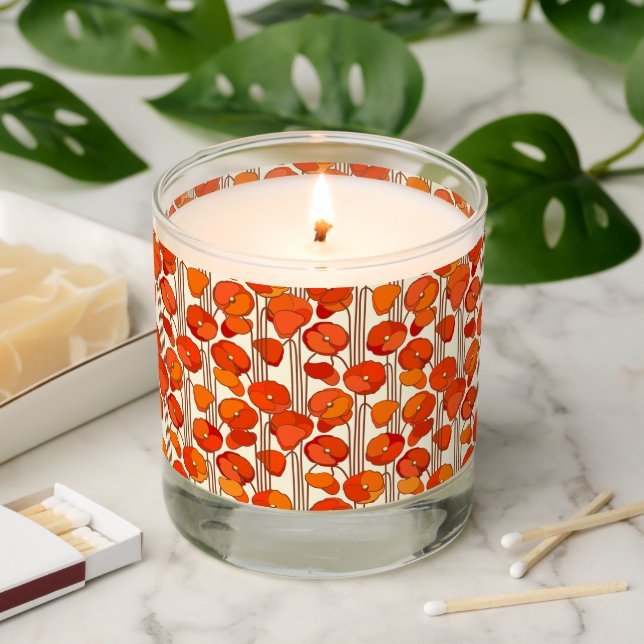 Art Nouveau Poppies Scented Candle (Lit)