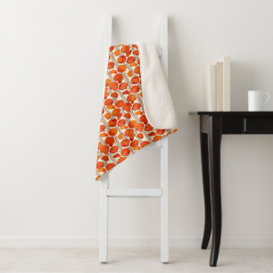 Art Nouveau Poppies Sherpa Blanket