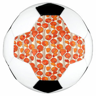 Art Nouveau Poppies Soccer Ball