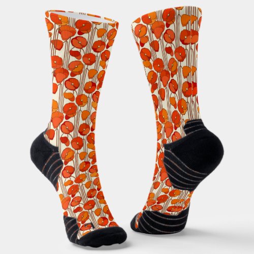 Art Nouveau Poppies Socks 2