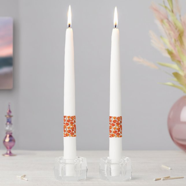Art Nouveau Poppies Taper Candles (In Situ)