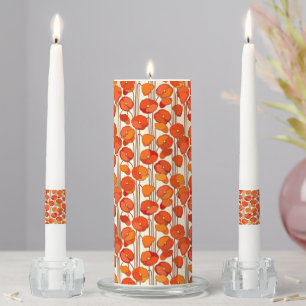 Art Nouveau Poppies Unity Candle Set