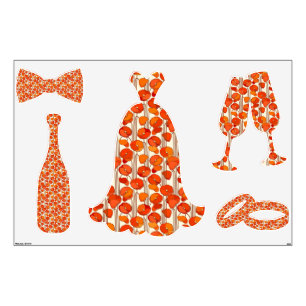 Art Nouveau Poppies Wall Decals