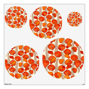 Art Nouveau Poppies Wall Decals