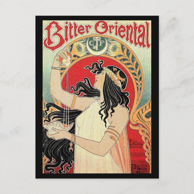 Art Nouveau Postcard:  "Bitter Oriental" Postcard (Front)