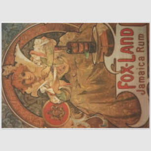 Art Nouveau Poster 20 Rum Lady Decoupage Tissue Paper