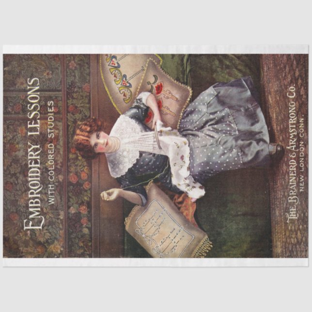 Art Nouveau Poster 26 Embrodery Sewing Decoupage Tissue Paper (Front)