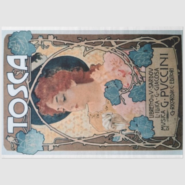 Art Nouveau Poster 29 Woman Decoupage Tissue Paper (Front)